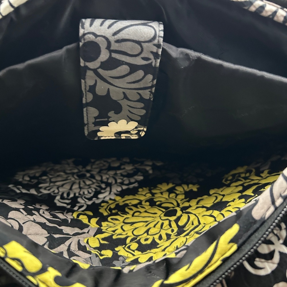 Vera Bradley Provencal Quilted Laptop Backpack Womens Large Yellow Black - Picture 5 of 6